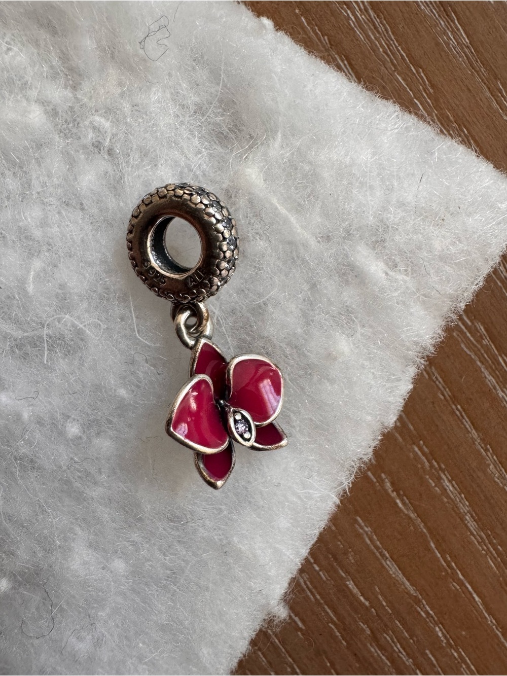 Pandora Pink Enamel Flower Dangle Charm - Picture 4 of 4